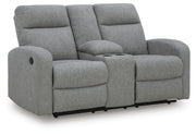 Gauntlet Sterling Reclining Loveseat with Console - PC4220494