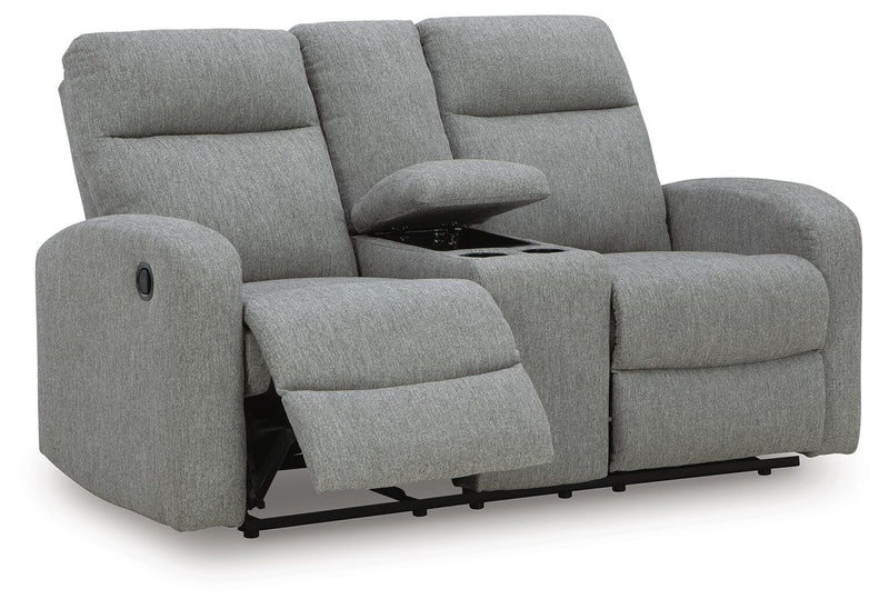 Gauntlet Sterling Reclining Loveseat with Console - PC4220494
