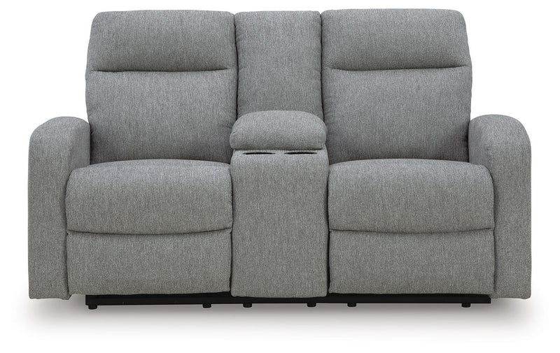 Gauntlet Sterling Reclining Loveseat with Console - PC4220494