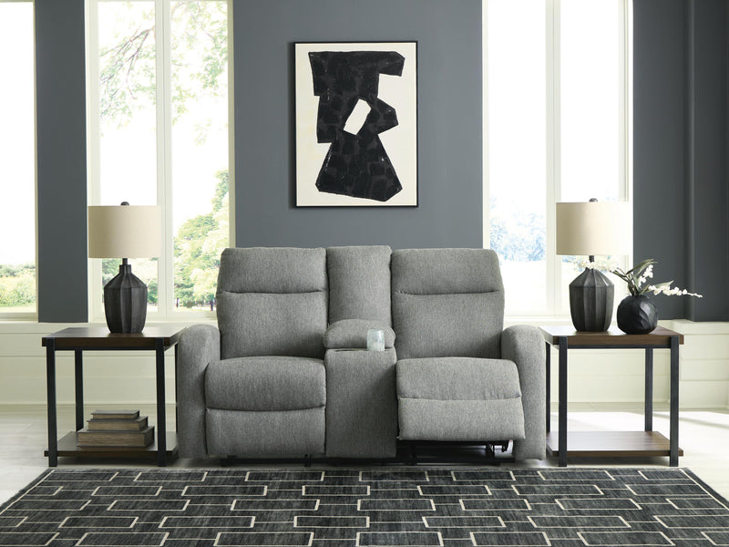Gauntlet Sterling Reclining Loveseat with Console - PC4220494