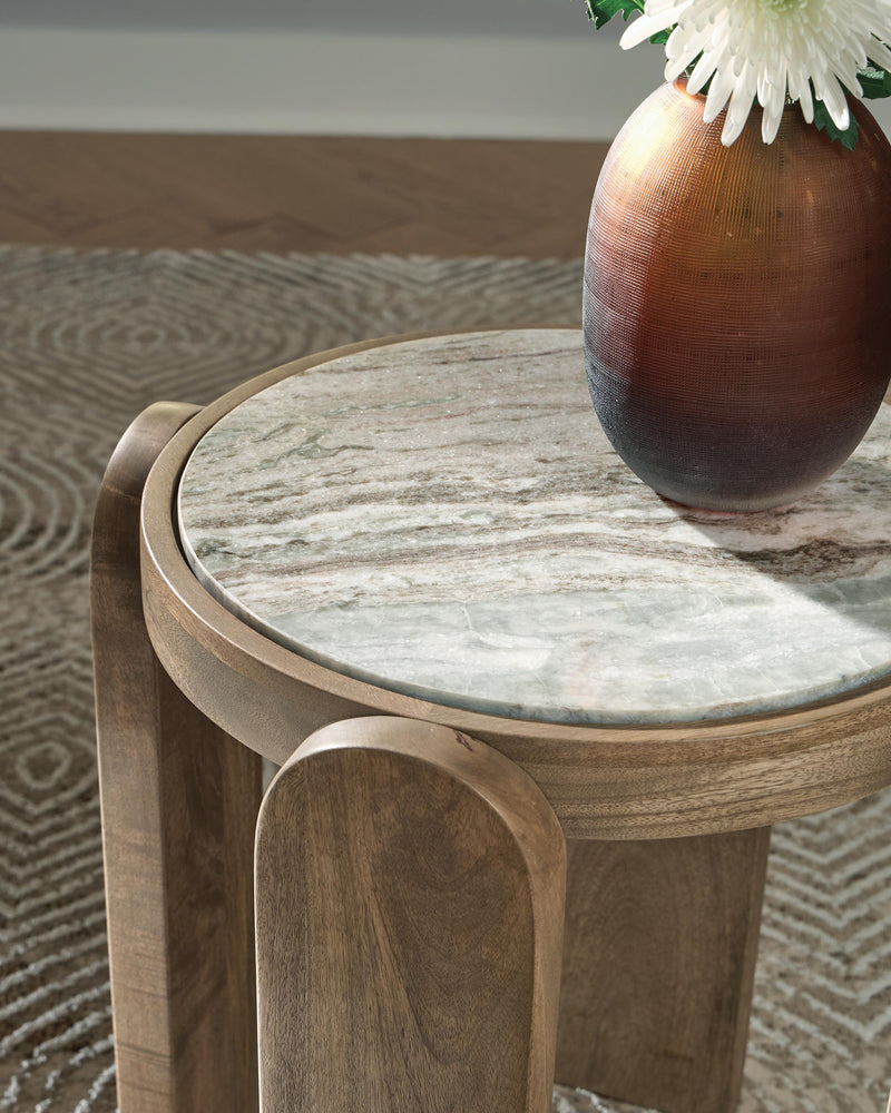 Gavrilley Gray/White/Brown Accent Table - A4000722