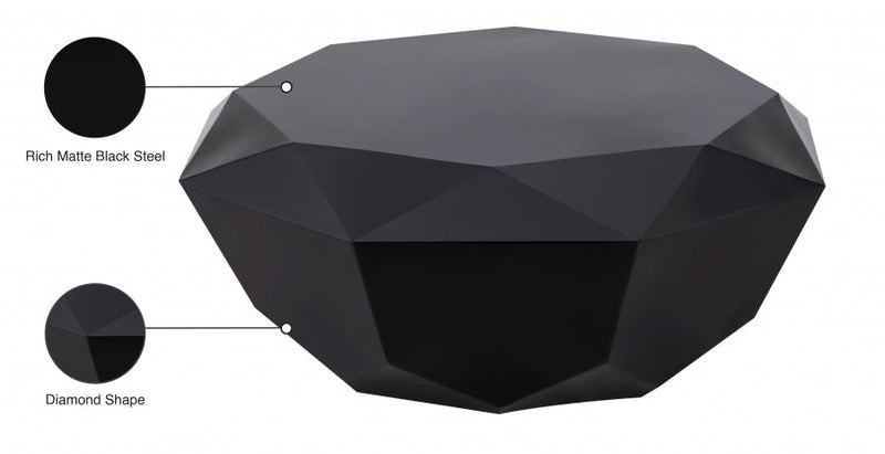 Gemma Stainless Steel Coffee Table in Black - 222Black-C