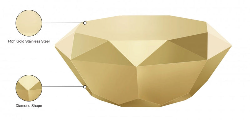 Gemma Stainless Steel Coffee Table in Gold - 222Gold-C