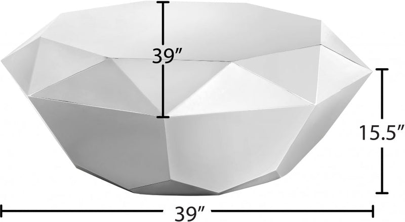 Gemma Stainless Steel Coffee Table in Silver - 222Silver-C