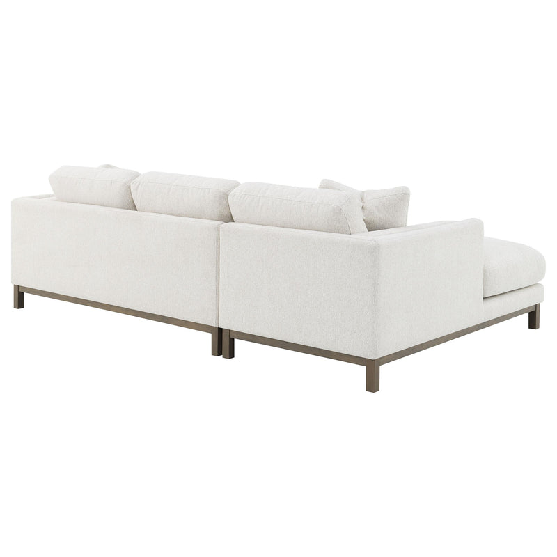 Geneva Boucle Upholstered Sectional Chaise Sofa Sand - 551777