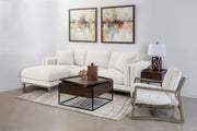 Geneva Boucle Upholstered Wood Arm Accent Chair Sand - 907509