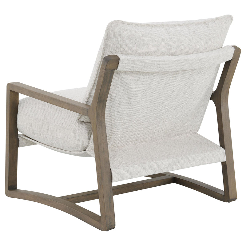 Geneva Boucle Upholstered Wood Arm Accent Chair Sand - 907509