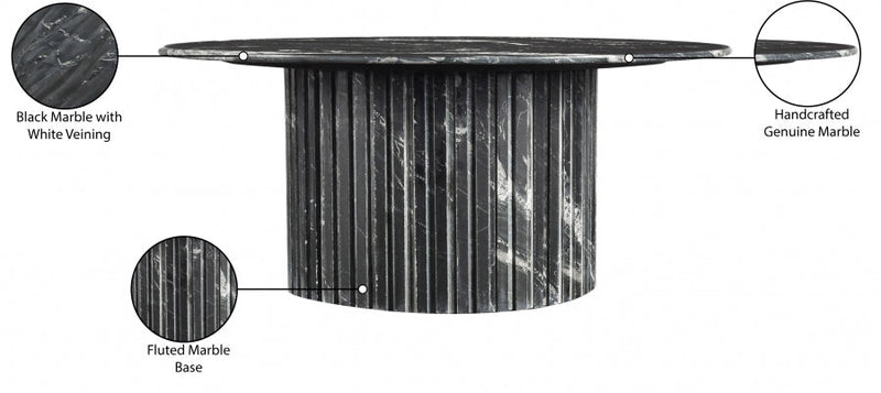 Genoa Marble Coffee Table in Black - 248Black-CT