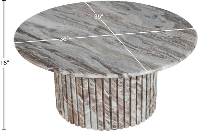 Genoa Marble Coffee Table in Brown - 248Brown-CT