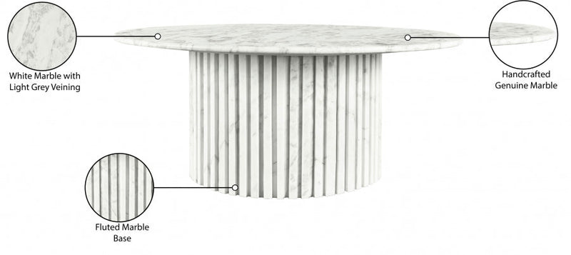 Genoa Marble Coffee Table in White - 248White-CT