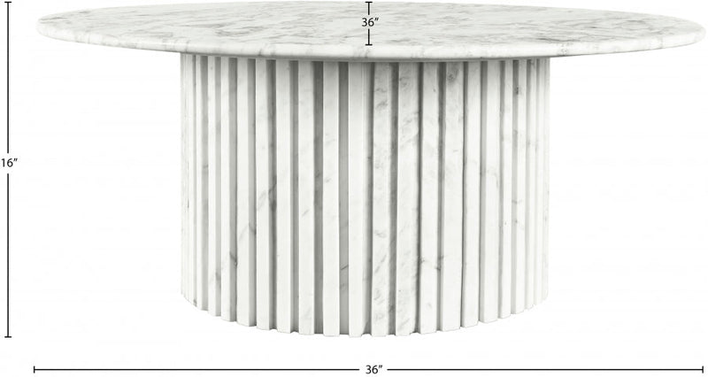 Genoa Marble Coffee Table in White - 248White-CT