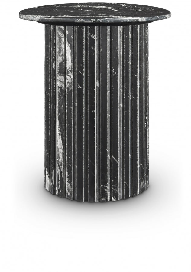 Genoa Marble End Table in Black - 248Black-ET