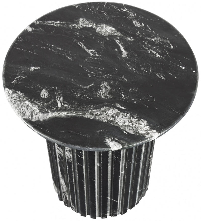 Genoa Marble End Table in Black - 248Black-ET