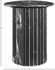 Genoa Marble End Table in Black - 248Black-ET