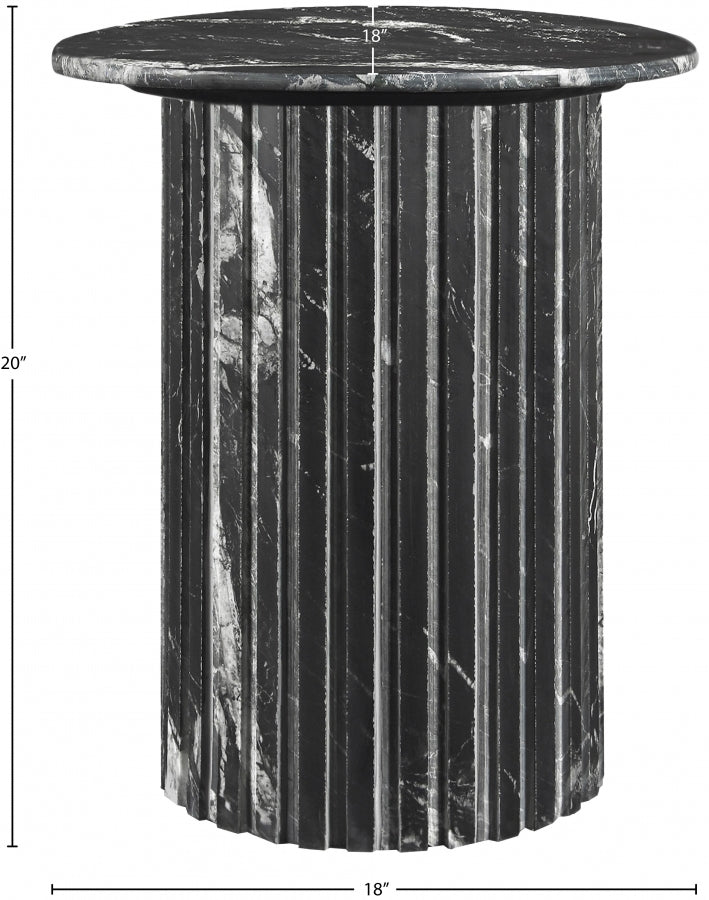 Genoa Marble End Table in Black - 248Black-ET