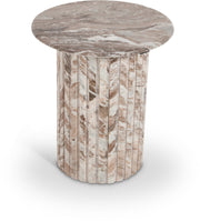 Genoa Marble End Table in Brown - 248Brown-ET