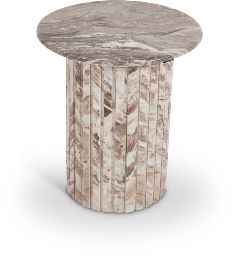 Genoa Marble End Table in Brown - 248Brown-ET
