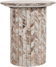 Genoa Marble End Table in Brown - 248Brown-ET