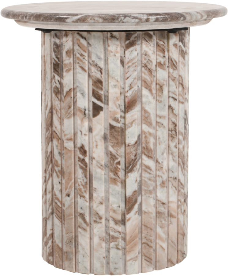 Genoa Marble End Table in Brown - 248Brown-ET