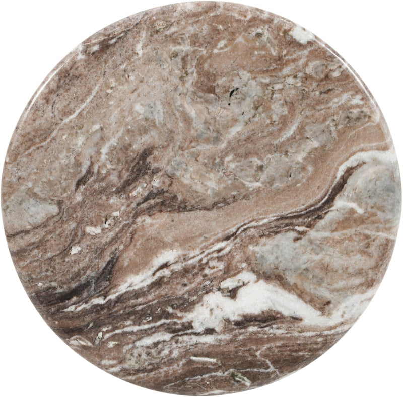 Genoa Marble End Table in Brown - 248Brown-ET