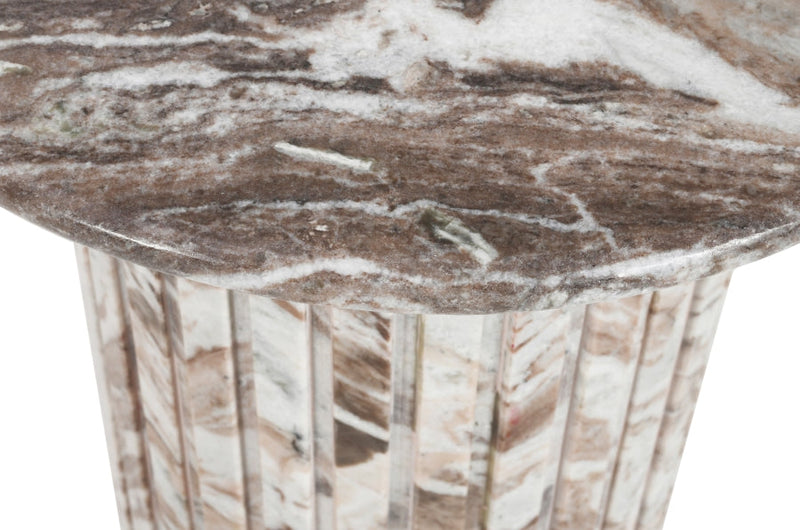 Genoa Marble End Table in Brown - 248Brown-ET