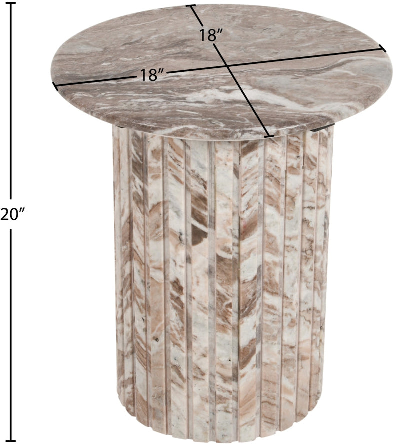 Genoa Marble End Table in Brown - 248Brown-ET