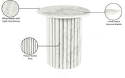 Genoa Marble End Table in White - 248White-ET