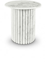 Genoa Marble End Table in White - 248White-ET