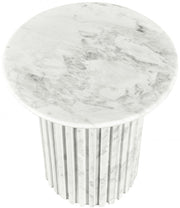 Genoa Marble End Table in White - 248White-ET