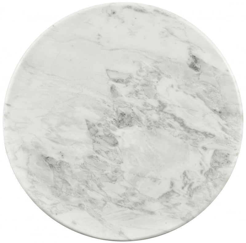 Genoa Marble End Table in White - 248White-ET