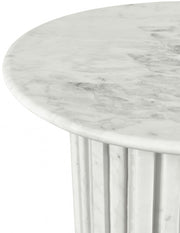 Genoa Marble End Table in White - 248White-ET