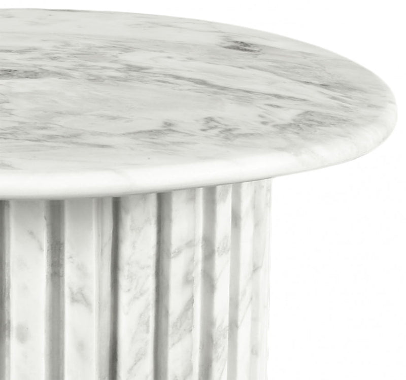 Genoa Marble End Table in White - 248White-ET
