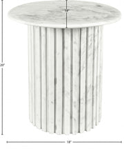 Genoa Marble End Table in White - 248White-ET