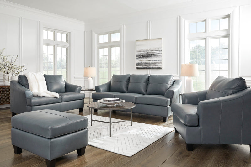 Genoa Steel Leather Living Room Set - Gate FurnitureLiving Room Set