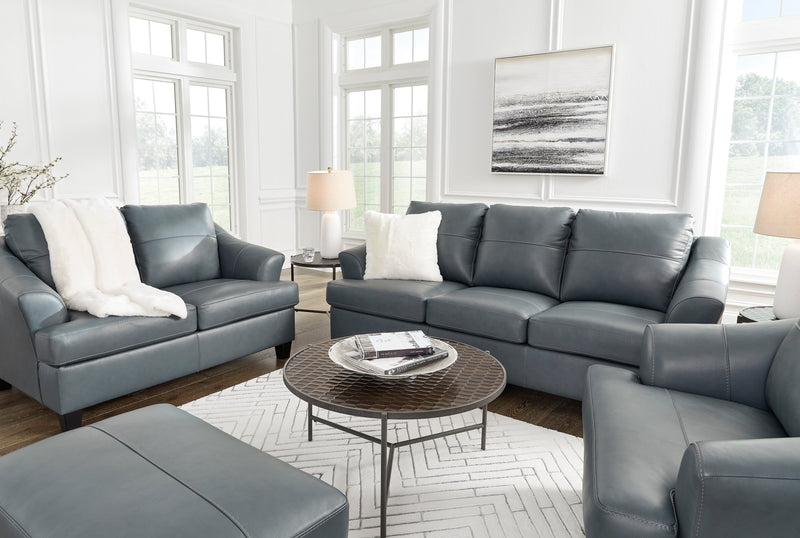 Genoa Steel Leather Living Room Set - Gate FurnitureLiving Room Set