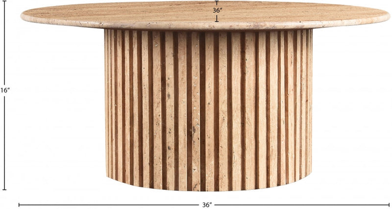 Genoa Travertine Coffee Table in Natural - 248Travertine-CT