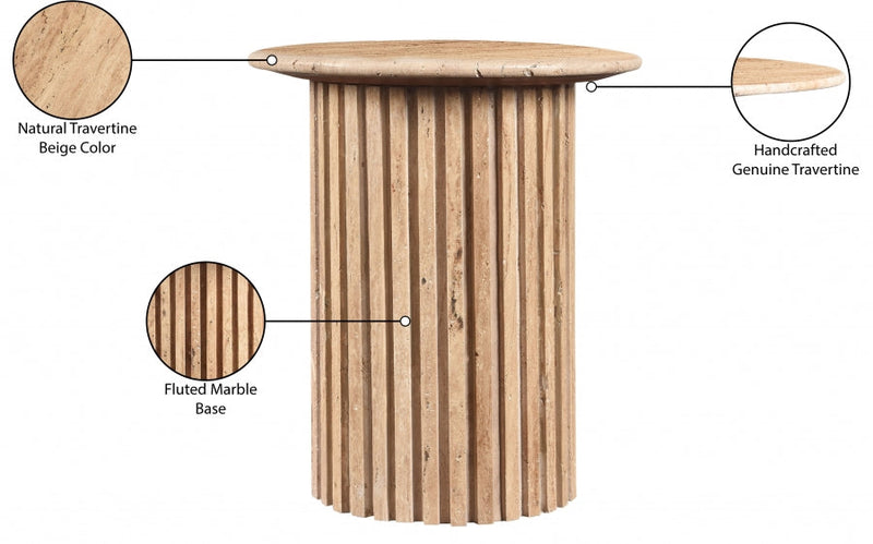 Genoa Travertine End Table in Natural - 248Travertine-ET