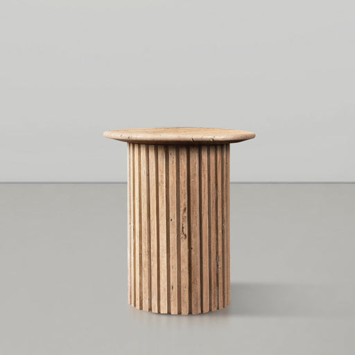 Genoa Travertine End Table in Natural - 248Travertine-ET