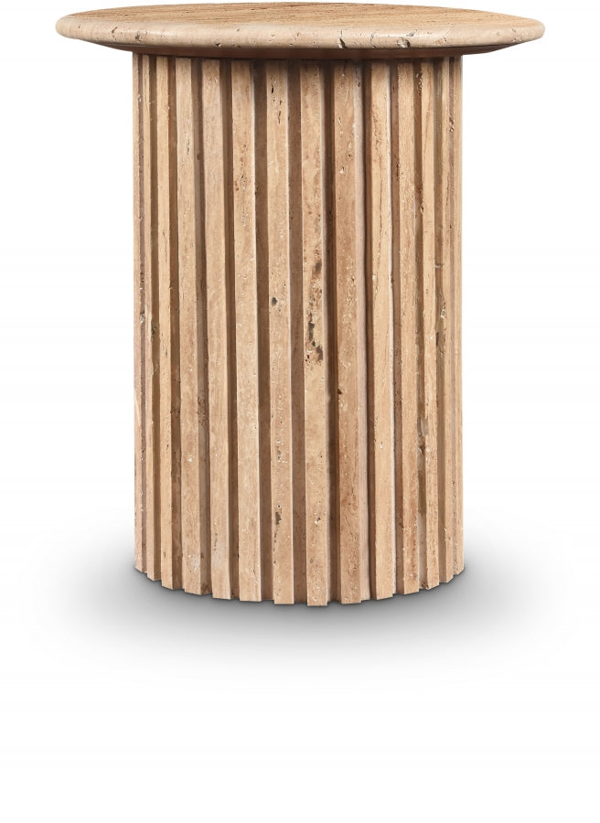 Genoa Travertine End Table in Natural - 248Travertine-ET