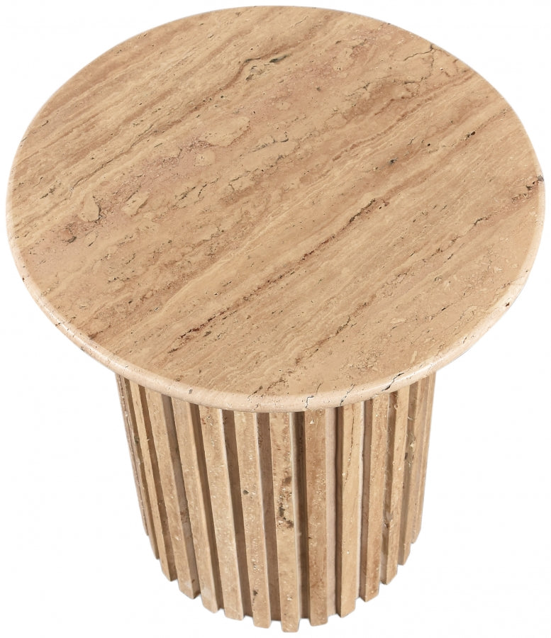 Genoa Travertine End Table in Natural - 248Travertine-ET