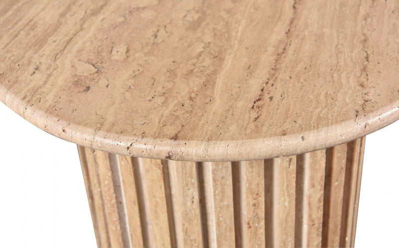 Genoa Travertine End Table in Natural - 248Travertine-ET