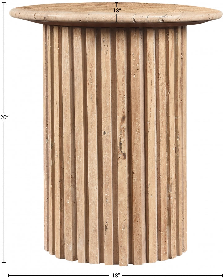 Genoa Travertine End Table in Natural - 248Travertine-ET