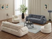 Genova 3-pieces (Sofa & Loveseat & Chair) Livingroom Set in White - Black - 200-SIM-GEN-ERATO01-ERATO16-321