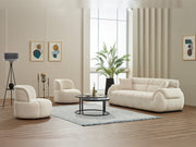 Genova 3-pieces (Sofa & Loveseat & Chair) Livingroom Set in White - Black - 200-SIM-GEN-ERATO01-ERATO16-321
