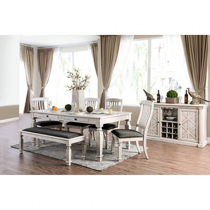 Georgia Antique White/Gray Dining Table - CM3089T