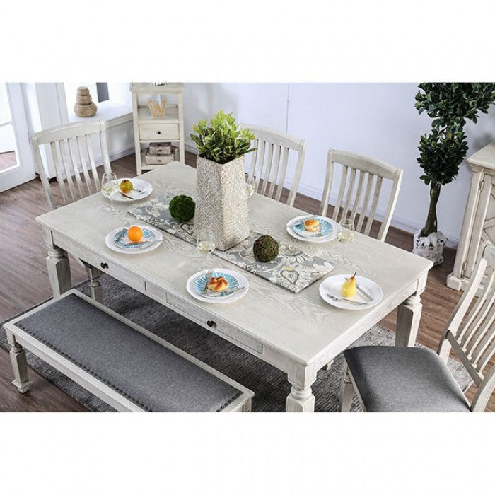 Georgia Antique White/Gray Dining Table - CM3089T