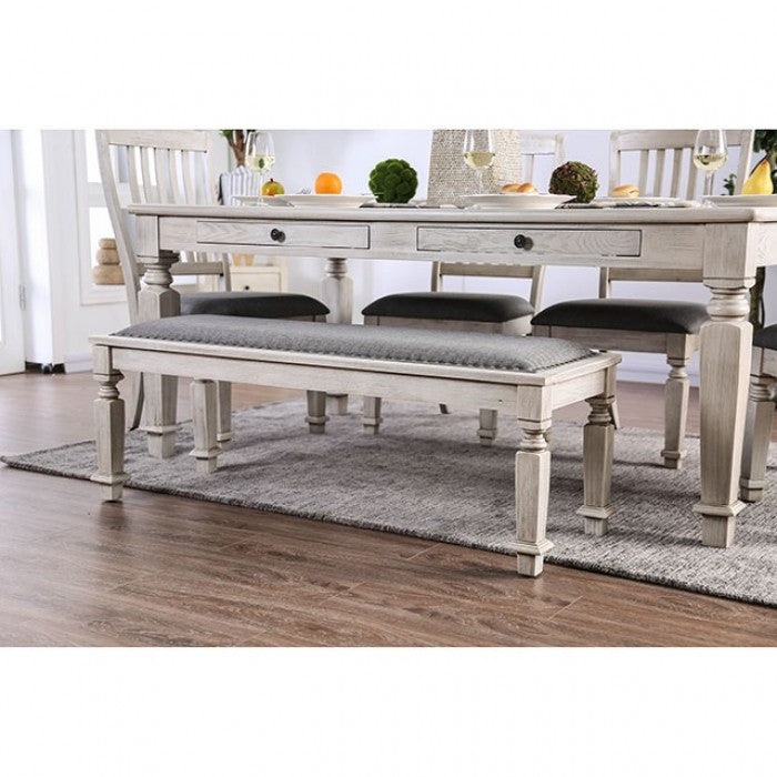 Georgia Antique White/Gray Dining Table - CM3089T