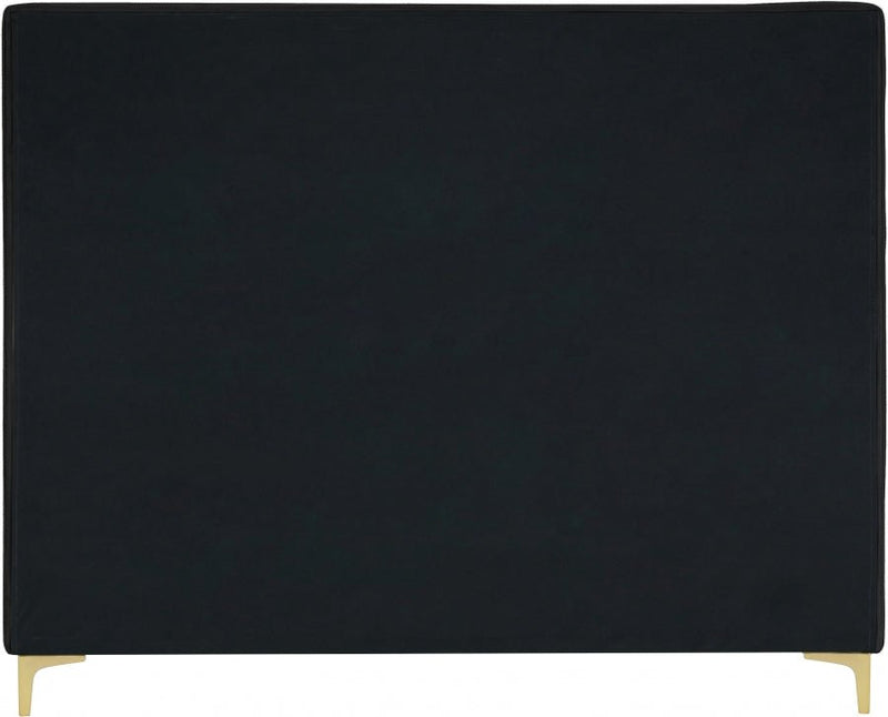 Geri Velvet Full Bed Black - GeriBlack-F