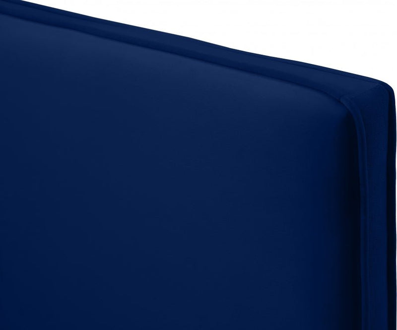 Geri Velvet King Bed Blue - Gate FurnitureKing Bed