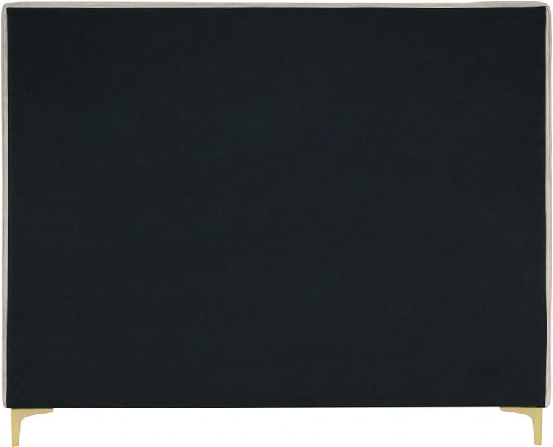Geri Velvet King Bed Cream - Gate FurnitureKing Bed